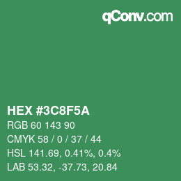 Color code: HEX #3C8F5A | qconv.com