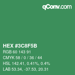 Color code: HEX #3C8F5B | qconv.com