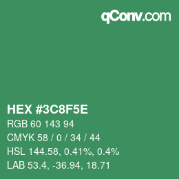 Farbcode: HEX #3C8F5E | qconv.com