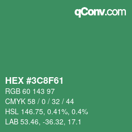 Color code: HEX #3C8F61 | qconv.com