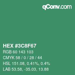 Color code: HEX #3C8F67 | qconv.com