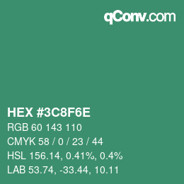 Color code: HEX #3C8F6E | qconv.com