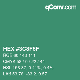 Color code: HEX #3C8F6F | qconv.com
