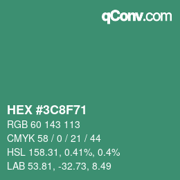 Color code: HEX #3C8F71 | qconv.com