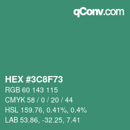 Color code: HEX #3C8F73 | qconv.com