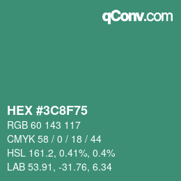 Color code: HEX #3C8F75 | qconv.com