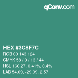 Color code: HEX #3C8F7C | qconv.com