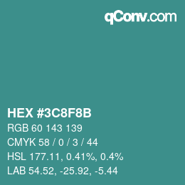 Color code: HEX #3C8F8B | qconv.com