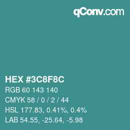 Código de color: HEX #3C8F8C | qconv.com