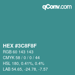 Color code: HEX #3C8F8F | qconv.com