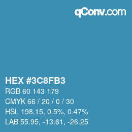 Color code: HEX #3C8FB3 | qconv.com