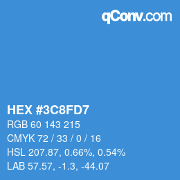 Color code: HEX #3C8FD7 | qconv.com