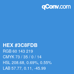 Color code: HEX #3C8FDB | qconv.com