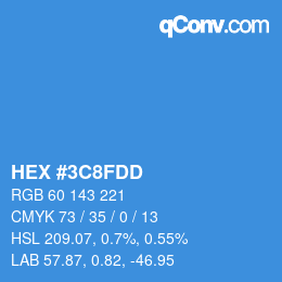 颜色代码: HEX #3C8FDD | qconv.com
