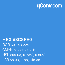 Color code: HEX #3C8FE0 | qconv.com