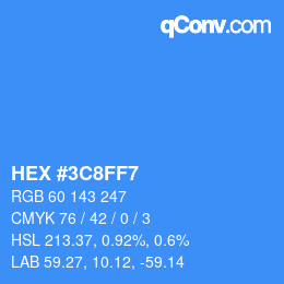 Color code: HEX #3C8FF7 | qconv.com