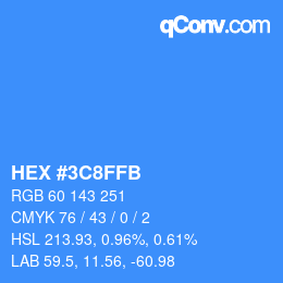 Color code: HEX #3C8FFB | qconv.com