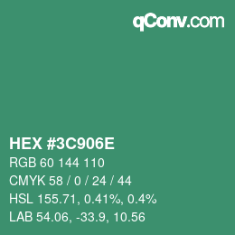 Color code: HEX #3C906E | qconv.com