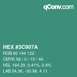 Farbcode: HEX #3C907A | qconv.com