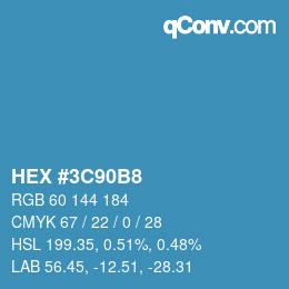 Color code: HEX #3C90B8 | qconv.com