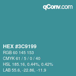 Color code: HEX #3C9199 | qconv.com