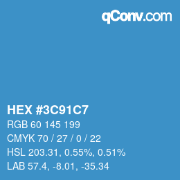 Color code: HEX #3C91C7 | qconv.com