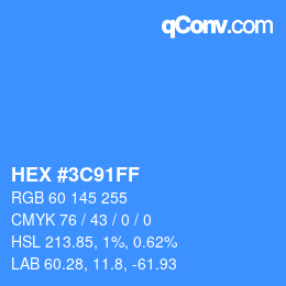 Color code: HEX #3C91FF | qconv.com