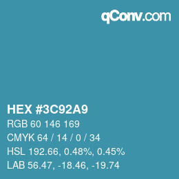 Farbcode: HEX #3C92A9 | qconv.com