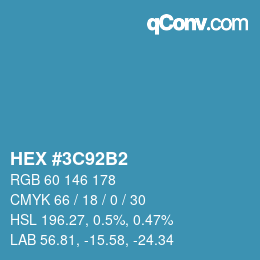 カラーコード: HEX #3C92B2 | qconv.com