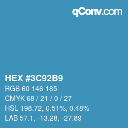 カラーコード: HEX #3C92B9 | qconv.com