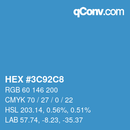 Color code: HEX #3C92C8 | qconv.com