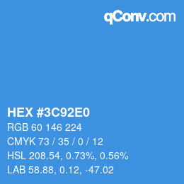 Color code: HEX #3C92E0 | qconv.com