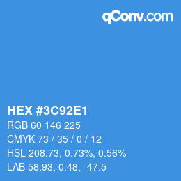 カラーコード: HEX #3C92E1 | qconv.com