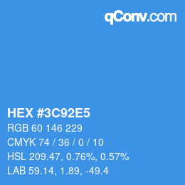 Código de color: HEX #3C92E5 | qconv.com