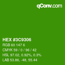 Color code: HEX #3C9306 | qconv.com