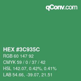 Color code: HEX #3C935C | qconv.com