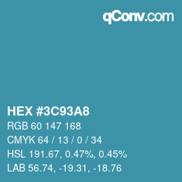 Color code: HEX #3C93A8 | qconv.com