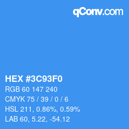 Color code: HEX #3C93F0 | qconv.com