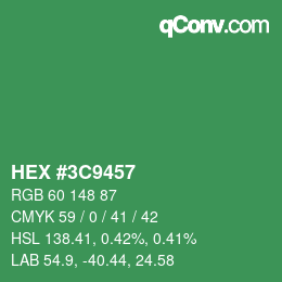 Color code: HEX #3C9457 | qconv.com