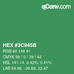 Color code: HEX #3C945B | qconv.com