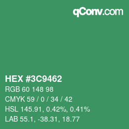 Color code: HEX #3C9462 | qconv.com