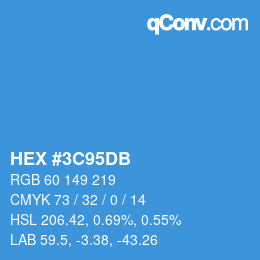 Color code: HEX #3C95DB | qconv.com