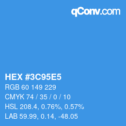 Color code: HEX #3C95E5 | qconv.com