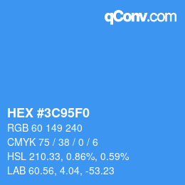Color code: HEX #3C95F0 | qconv.com