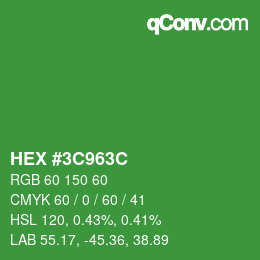 Color code: HEX #3C963C | qconv.com