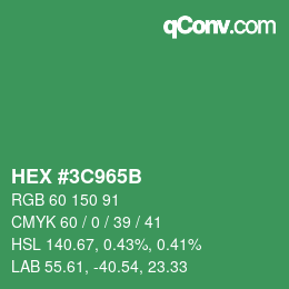 Color code: HEX #3C965B | qconv.com