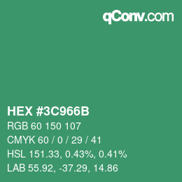 Color code: HEX #3C966B | qconv.com