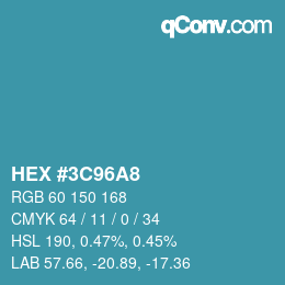 Farbcode: HEX #3C96A8 | qconv.com
