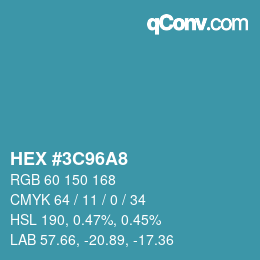 Color code: HEX #3C96A8 | qconv.com