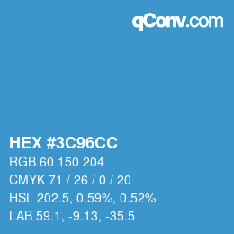 Color code: HEX #3C96CC | qconv.com